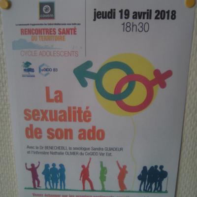 Conférence/Débat au CCAS Fréjus, Sexualité des adolescents.